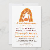 ボホーレインボーリトルカボチャ秋ベビーシャワー 招待状 (正面)