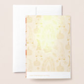 ボホーレインボーリトルカボチャ秋ベビーシャワー 箔カード (裏面封筒付き)