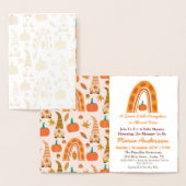 ボホーレインボーリトルカボチャ秋ベビーシャワー 箔カード (ディスプレー)