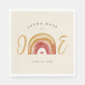 ボホーレインボーワンファースト誕生日 スタンダードランチョンナプキン (正面)