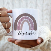 ボホーレインボー名前をカスタムするモダンフローラ ツートーンマグカップ