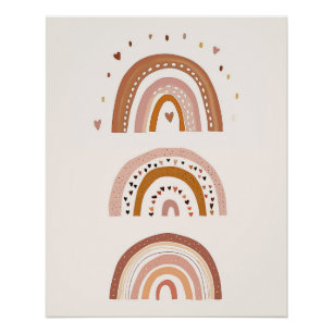 ボホーレインボー子供部屋ウォールアートニュートラルキッズアート ポスター