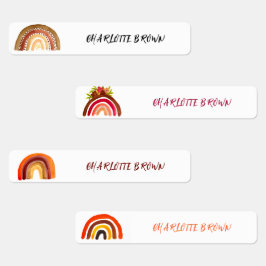 ボホーレインボー新学期水彩防水 ラベル