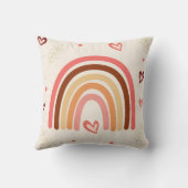 ボホーレインボー水玉模様とハルトパーソナライズされた クッション (裏面)