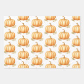 ボホーレインボー秋パンプキンベビーシャワー ラッピングペーパーシート (正面2)