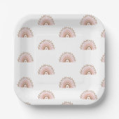 ボホーレインボー紙プレートテラコッタパーティープレート ペーパープレート (正面)