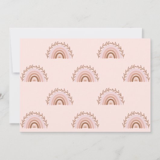 ボホーレインボー誕生日テラコッタミュートされたトーンインヴィート 招待状 (裏面)