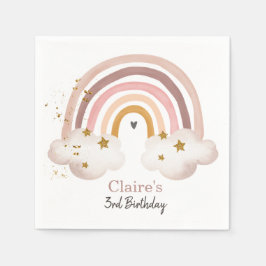 ボホーレインボー誕生日ナプキンズレインボーパーティーパステル スタンダードカクテルナプキン