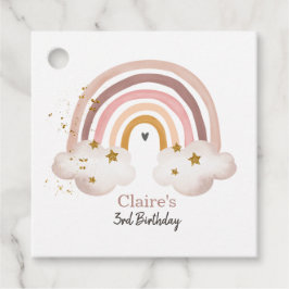 ボホーレインボー誕生日ラベルパステルニュートラルモダン フェイバータグ