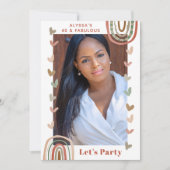 ボホーレインボー40と素晴らしいバースデーモダンタパーティー 招待状 (正面)