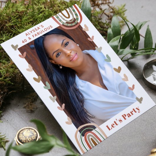 ボホーレインボー40と素晴らしいバースデーモダンタパーティー 招待状