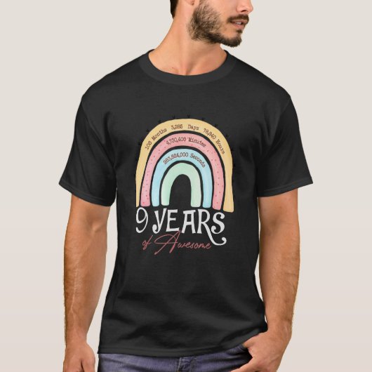 ボホーレインボー9誕生日9年素晴らし後 Tシャツ (正面)