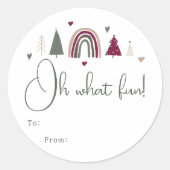 ボホーレインボー&ハートオ何おもしろいから休日 ラウンドシール (正面)