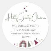 ボホーレインボー&ハートホリーすてき封筒用シール ラウンドシール (正面)