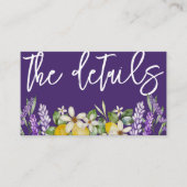 ボホーレモン&パープルラベンダー結婚ズ詳細 エンクロージャーカード (正面)