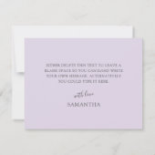 ボホーレモン&ラベンダーブライダルシャワーサンキューユナイズ サンキューカード (裏面)