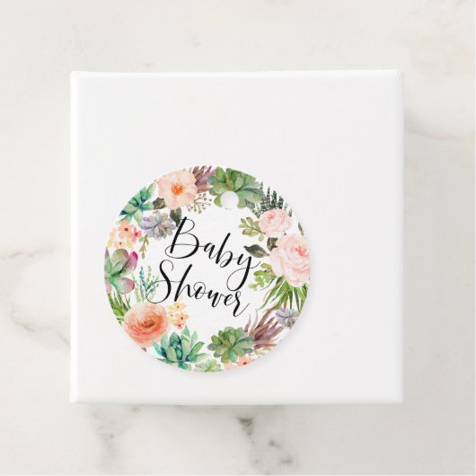 ボホー多肉株フローラリースベビーシャワー フェイバータグ (インサイチュ)