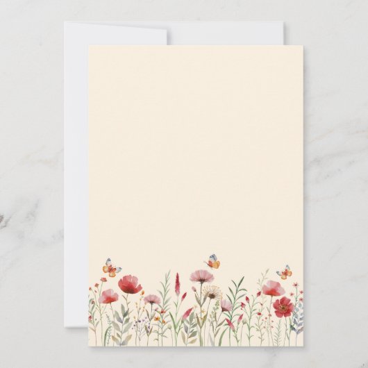 ボホー彼は私与えの蝶ブライダルシャワー 招待状 (裏面)