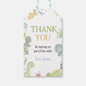 ボホー恐竜の誕生日パーティーサンキューユキュラベル ギフトタグ (正面)