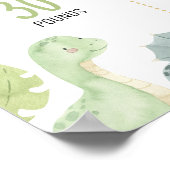 ボホー恐竜の轟音の最初の誕生日マイルストーンサイン ポスター (角)