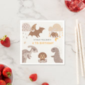 ボホー恐竜パーティー動物子供の誕生日ナプキンス スタンダードカクテルナプキン (インサイチュ)