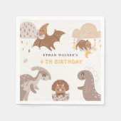 ボホー恐竜パーティー動物子供の誕生日ナプキンス スタンダードカクテルナプキン (正面)