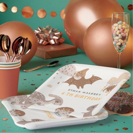 ボホー恐竜パーティー動物子供の誕生日ナプキンス ペーパープレート (複数)