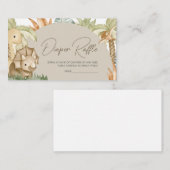 ボホー恐竜ベビーシャワーおむつラッフル エンクロージャーカード (正面/裏面)