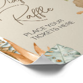 ボホー恐竜ベビーシャワーおむつラッフル ポスター (角)