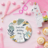 ボホー恐竜ベビー誕生会 ペーパープレート (パーティー)