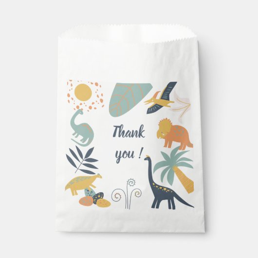 ボホー恐竜ベビー誕生日パーティーの招待 フェイバーバッグ (正面)