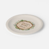 ボホー恐竜ベージュベビーシャワー紙プレート ペーパープレート (アングル)