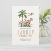 ボホー恐竜少年の誕生日パーティーの招待状 招待状 (スタンド正面)