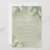 ボホー樹木水彩トロピカルパーム葉 招待状 (正面)