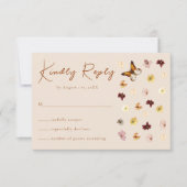 ボホー焦げオレンジの野花 出欠カード (正面)