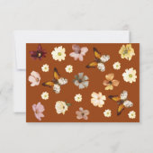 ボホー焦げオレンジの野花 出欠カード (裏面)