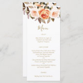 ボホー焦げオレンジ秋の結婚式メニュー メニュー (正面/裏面)