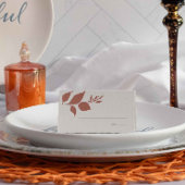 ボホー焦げオレンジ結婚色の葉の座席表 プレイスカード