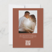 ボホー焼きオレンジモダンミニマリスト私たち結婚は 招待状 (裏面)