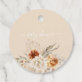 ボホー焼けオレンジフローラブーケ赤ちゃんシャワー フェイバータグ (裏面)