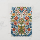 ボホー猫と花 サンキューカード (正面/裏面)