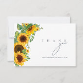 ボホー王室のブルーオプルンスンフラワー結婚ズ サンキューカード (正面)