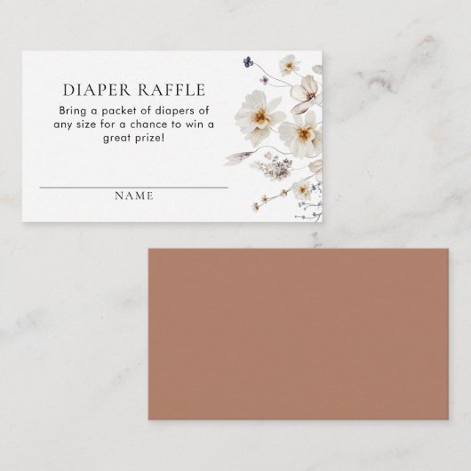 ボホー男女兼用おむつラッフルチケット エンクロージャーカード (正面/裏面)