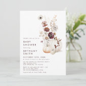 ボホー秋の野草かぼちゃの赤ちゃんシャワー 招待状 (スタンド正面)