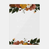 ボホー秋フローラ結婚の歓迎 アクリルサイン (正面)