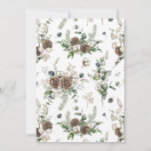 ボホー素朴ウィンターグリーンリーピネコンブライダルシャワー 招待状 (裏面)