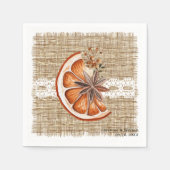 ボホー素朴ウィンターホリデーボタニカル結婚ズ スタンダードカクテルナプキン (正面)