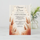 ボホー素朴オータムブラウンリハグラデーションーサルディナー 招待状 (スタンド正面)