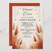 ボホー素朴オータムブラウンリハグラデーションーサルディナー 招待状 (正面/裏面)