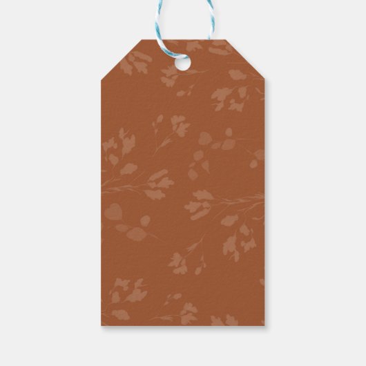 ボホー素朴バーンオレンジフローラ結婚式の引き出物 ギフトタグ (裏面)